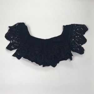 black laced crop top